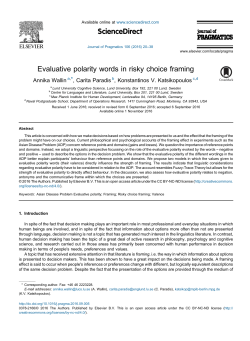 Evaluative polarity words in risky choice framing