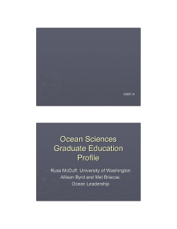 Ocean Sciences Graduate Education Profile presentation