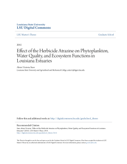 Effect of the Herbicide Atrazine on Phytoplankton, Water Quality, and