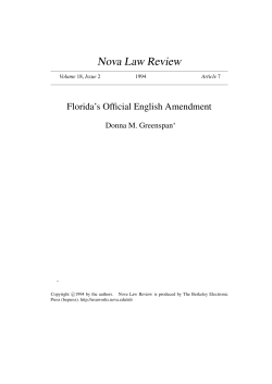 Florida`s Official English Amendment
