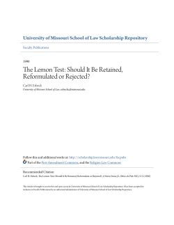 The Lemon Test: Should It Be Retained, Reformulated or Rejected?