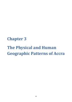 Chapter 3 The Physical and Human Geographic Patterns of Accra