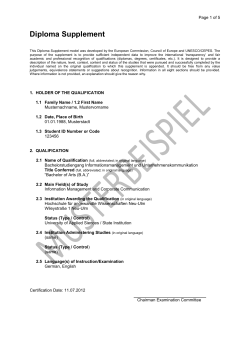 Diploma Supplement - Hochschule Neu-Ulm