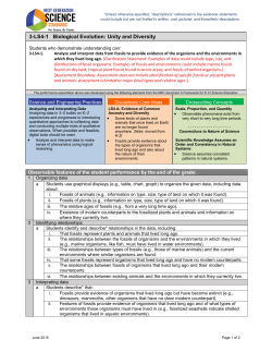 3-LS4-1 Evidence Statements