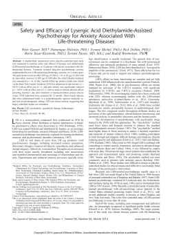 Safety and Efficacy of Lysergic Acid Diethylamide