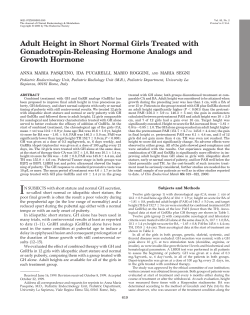 Adult Height in Short Normal Girls Treated with Gonadotropin