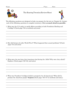 The Roaring Twenties Review Sheet