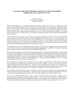 Planning for the Disposal of Disaster Debris: Where are