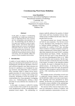 Crowdsourcing Word Sense Definition