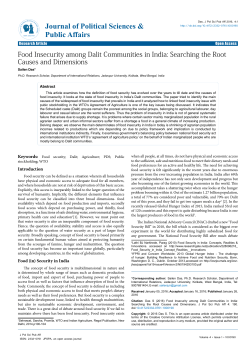 Food Insecurity among Dalit Communities in India: Searching the