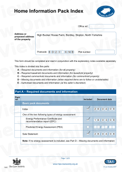 Home Information Pack Index