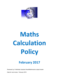 Maths Calcuation Policy 2017 PDF File