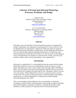 A Review of Formal and Informal Mentoring