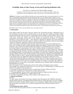 Feasibility Study of Solar Energy in Iran and Preparing