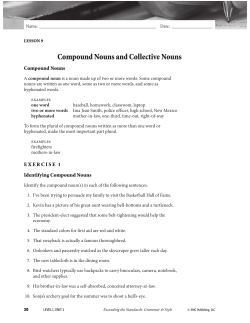 Compound Nouns and Collective Nouns