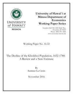 16-22 - University of Hawaii Economics Department