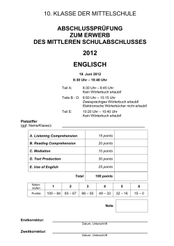 Englisch M10 2011