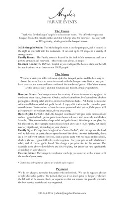 banquet information sheet