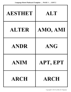 Root Word List 2 flash cards with definition list