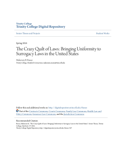 The Crazy Quilt of Laws: Bringing Uniformity to Surrogacy Laws in
