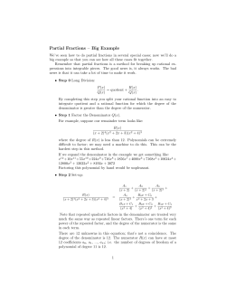 Partial Fractions &ndash; Big Example