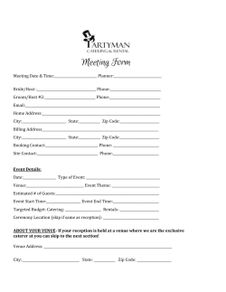 Meeting Form - Partyman Catering and Rental