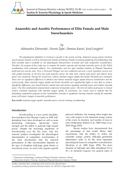 Anaerobic and Aerobic Performance of Elite Female