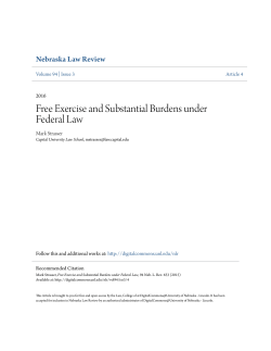 Free Exercise and Substantial Burdens under Federal Law
