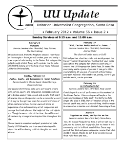 February - The Unitarian Universalist Congregation, Santa Rosa
