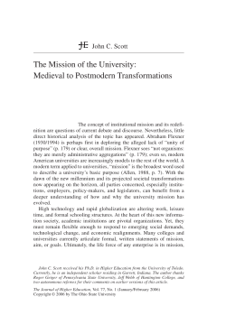 The Mission of the University: Medieval to Postmodern