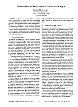 Generation of Informative Texts with Style