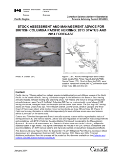 Stock assessment and Management Advice for British Columbia