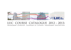 LUC COURSE CATALOGUE 2012 &ndash; 2013: