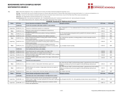 BENCHMARKS WITH EXAMPLES REPORT MATHEMATICS