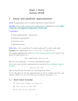 Topic1: Linear and quadratic approximations.