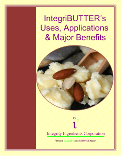 IntegriBUTTER Brochure February 2010