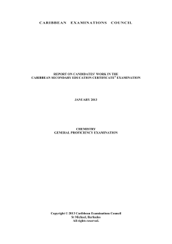 caribbean examinations council report on candidates` work in