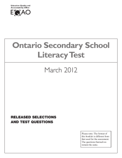 OSSLT Test Booklet