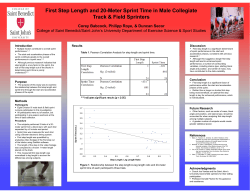 First Step Length and 20-Meter Sprint Time in Male Collegiate Track