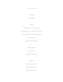 The Junction Box Poems by Dan Haney Thesis Submitted to the