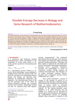 Possible Entropy Decrease in Biology and Some
