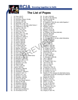Preview - The List of Popes - Catholic Digital Resources