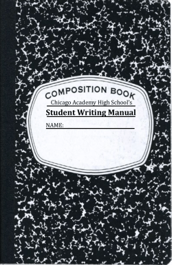 Student Writing Manual - Chicago Academy High School