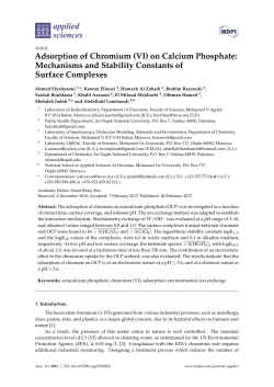 Adsorption of Chromium (VI) on Calcium Phosphate: Mechanisms