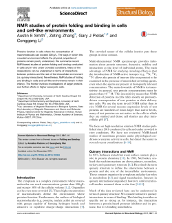 NMR studies of protein folding and binding in cells and cell