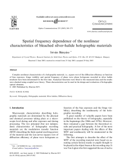 Spatial frequency dependence of the nonlinear