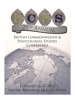 2016 Conference Program - British Commonwealth and