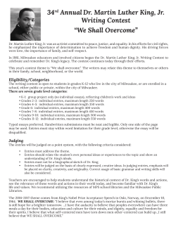 34rd AnnualDr. Martin Luther King, Jr. Writing Contest “We Shall