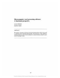 Microcomputer word processing software: A functional perspective
