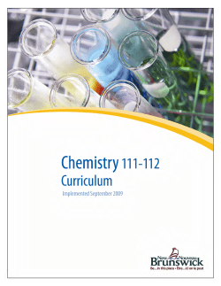 Chemistry 111 &ndash; 112 Curriculum